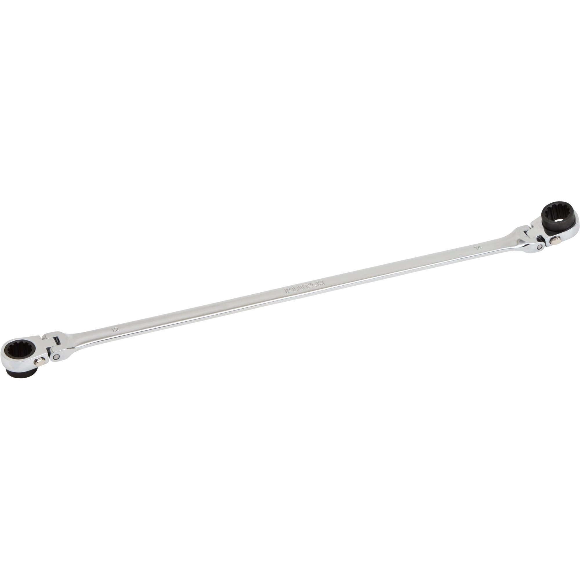Klutch Extra-Long Spline Drive Flex Ratcheting Wrench — 12mm x 14mm